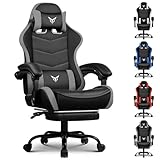 GTPLAYER Gaming Chair with Footrest, Video Game Chairs Racing Style PC Game Chairs for Adults - Padded High Back Ergonomic Reclining Silla Gamer, Linkage Armrest