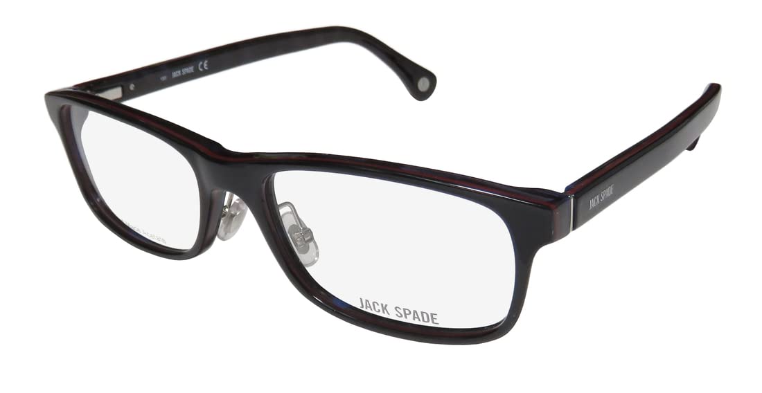 Jack Spade Larson Mens/Womens Rectangular Full-rim Authentic Collectible Classic Shape Eyeglasses/Eyeglass Frame (53-17-150, Black)
