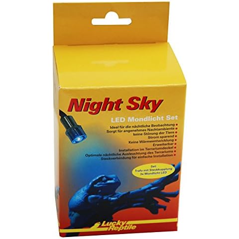 Lucky Reptile Night Sky - Moonlight LED Set - 3 x Mondlicht LED mit Trafo - Terrarium Lampe - Energiesparende Nachtlampe - LED Nachtbeleuchtung für Reptilien & Amphibien - erweiterbar auf 6 LED Cover
