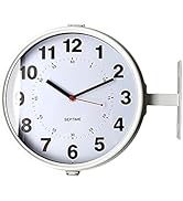 Amazon.co.jp: 両面時計 壁掛け 時計 オシャレ 壁 屋外 時計