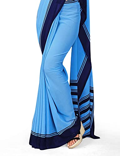 Image of Uniform Sarees Corp Women's Polyester, Cotton Saree With Blouse Piece