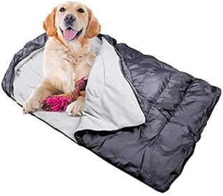 Zwini Dog Sleeping Bag Outdoor Pet Dog Bed Mat Pad Cushion Polyester Polar Fleece Soft Flodable Waterproof Wear-Resistant Warm Keeping Drawstring Zipper Closure Hook & Loop Fastener for Dog Cat Puppy