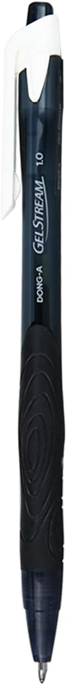 Dong-A Retractable Hybrid Quick Dry Ink Rollerball Pens Medium Point 1.0mm - Black, 12 Count