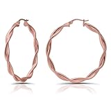 Hoops & Loops Sterling Silver 3mm Twist Polished Small Hoop Earrings