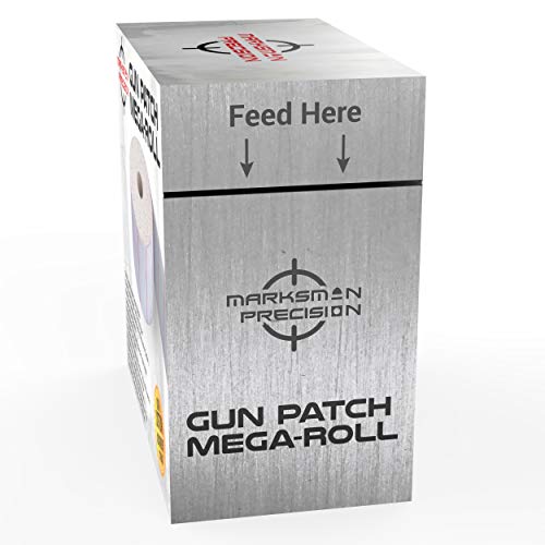 Marksman Precision Gun Patch Mega-Roll - Strong 100% Double Brushed Cotton Cloth - 10,000 Absorbent Patches - Cut To Size - Clean Rifle Handgun Shotgun Black Powder Pistol Revolver - Shooting Hunting #TOP6