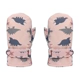 Guantes resistentes al viento para niños, impermeables, deportes al aire libre, para niños, dibujos animados, dinosaurio, esquí, patinaje, senderismo, actividades esenciales al aire libre para niños