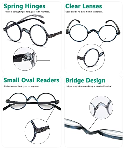 Image of Eyekepper Reading Glasses for Men, Large Round Readers Women Oval | Mens Womens Cheaters, Reader Eyeglasses, All-Day Comfort Spring Hinges, Scratch Resistant for Work /Crafts