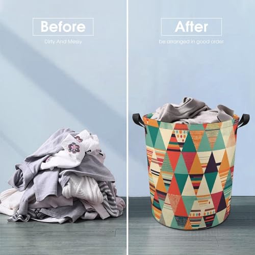 Grand panier à linge imperméable pliable en tissu rayé - 7
