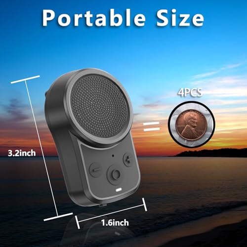 Image of Mini Bluetooth Speaker, Clip-On Portable Speaker with Built-in Mics Hands-Free Music and Calls for Hiking /Biking, Waterproof Adjustable Volume Wearable Bluetooth Speaker, Gifts for Women /Men