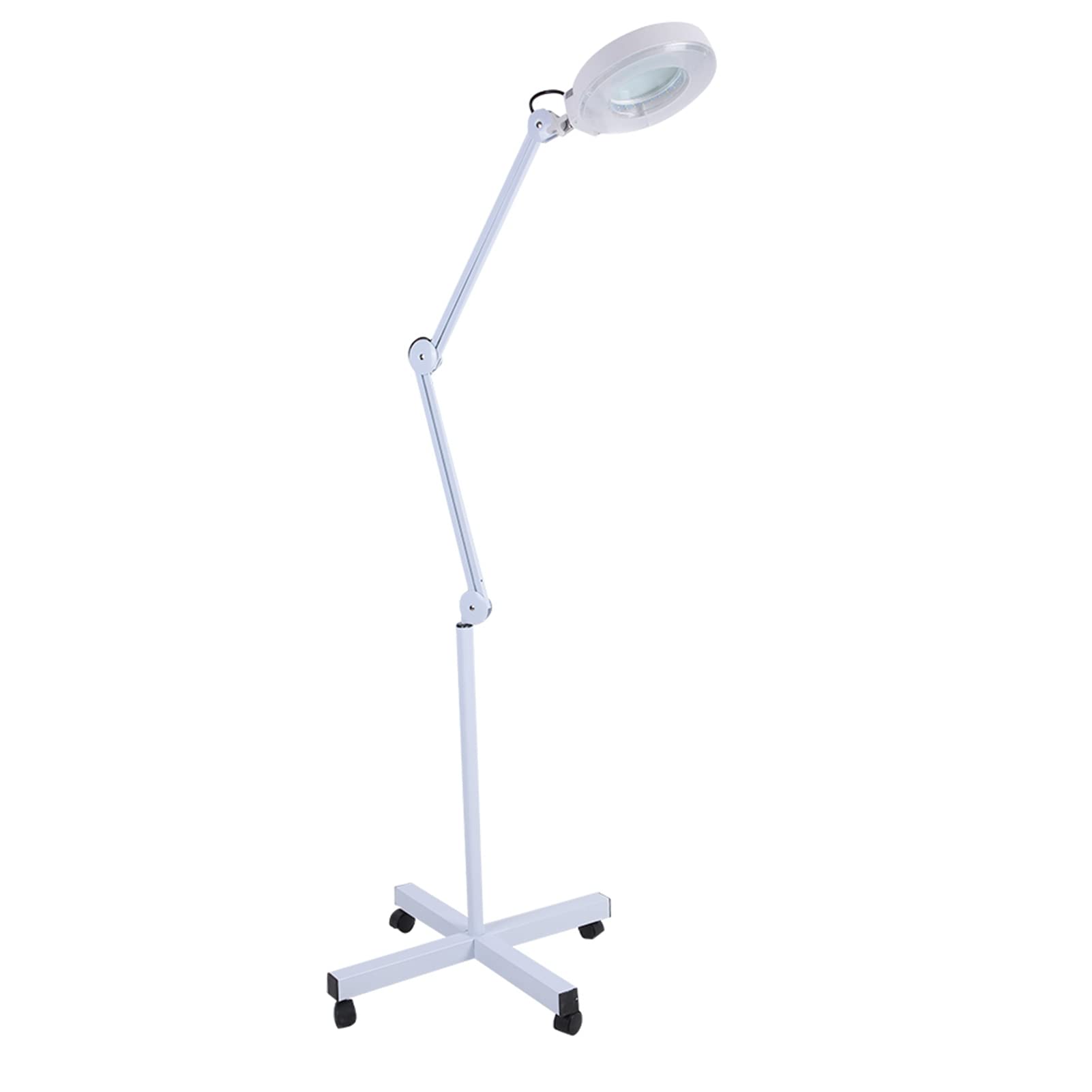 Ausla Lámpara De Lupa De Pie, Lámpara De Lupa De Piso Blanca 220-240V De Pie Para Spa Para Uñas Para Tatuajes