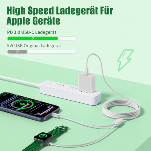 2 in 1 Apple Watch Charger Fast Charging, USB C Magnetic iWatch Charger Cable Cord 6ft and Type C Block Plug for Apple Watch Series Ultra 2/Ultra/11/10/9/8/7/SE/6/5/4/3/2/iPhone 17 16 15 Pro Max/Plus by CSXZCOON - Image 3