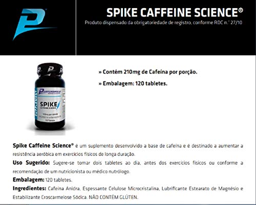 Spike Caffeine Science 105 mg Performance Nutriton 120 Taletes Kit 2 Unidades