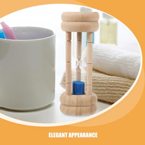 Temporizador de cepillo de dientes de diseño compacto en madera y vidrio, set de 2 piezas 4