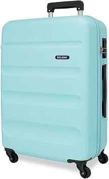 Azulon Flex Suitcase Medium Blue 46x65x23cm Hard ABS Combination Lock 56L 3.15kg 4 Double Wheels