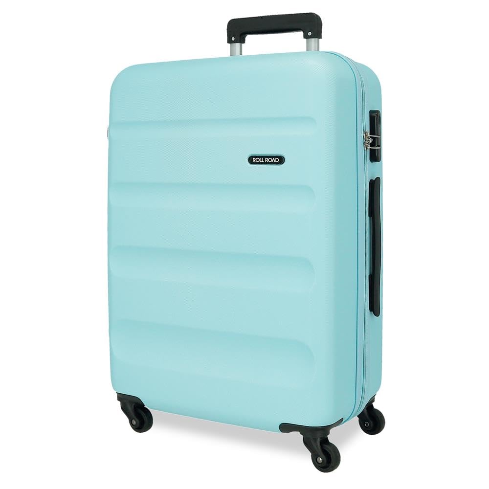 ROLL ROAD Flex walizka średnia niebieska 46 x 65 x 23 cm twardy ABS zamek szyfrowy boczny 56 l 3,15 kg 4 podwójne kółka, niebieskawa, azulon, Niebieskawy, 46x65x23cm, Azulon