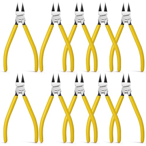 BOOSDEN Drahtschneider, Seitenschneider, Stacheldrahtschere, präziser federbelasteter Seitenschneider, Mini-Drahtschneider-Set für Blumen, Elektro, Handwerk, Heimwerker, 10 Stück