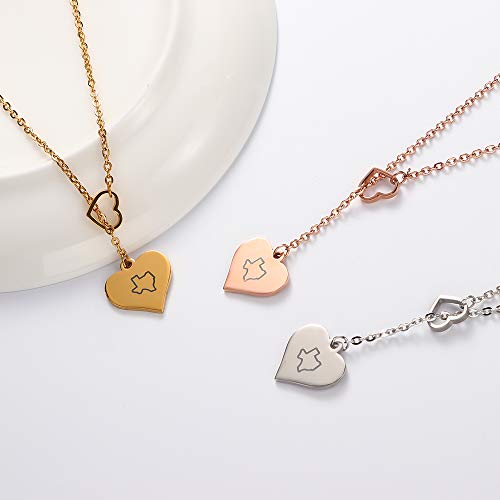 You're in My Heart America States Best Friend Long Distance Relationship Moving Gift Necklace Gold4