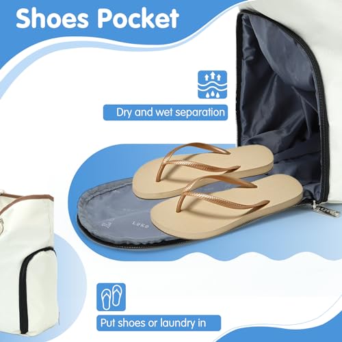 Lekesky Beach Bags for Women Large Waterproof Beach Tote Bags with Zipper Beach Bag Waterproof Sandproof Swim Pool Bag3