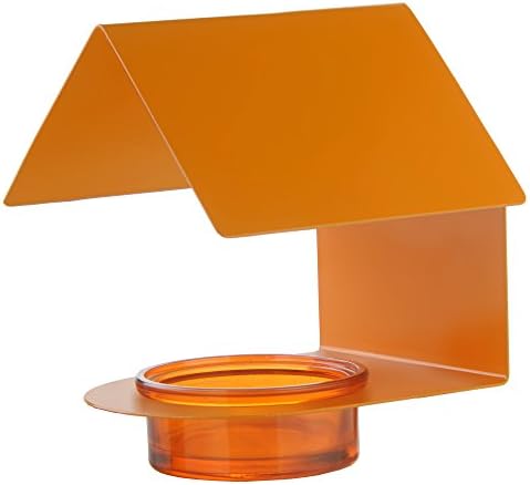 My Eco Glass Mosaic Birds Cottage Bird Feeder, M447-200-O, 3.4 Ounce Capacity, Orange, 1 Piece