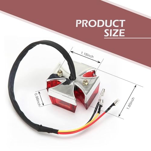 image for CyperFair Motorcycle Cross Brake Light, ABS Shockproof & Waterproof Ve