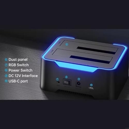 Image of Tobo Updated RGB SAtA to USB 3.1 Hard Drive Docking Station with Offline Clone, USB 3.1 to SATA I /II /III Dual Bay External SSD /HDD Dock for 2.5 /3.5 SATA HDD /SSD, with UASP,Hard Drive Duplicator