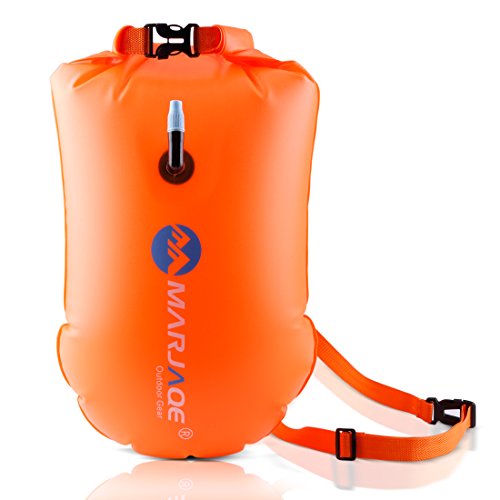 20L Waterproof Dry Bag, Ultralight Swim Buoy and Safety Float for Open Water Triathletes, Kayak, Snorkeling,Surfers, Beach, Swimming, Boating with Adjustable Waist Belt (Orange)