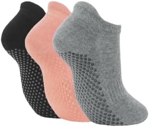 Kit com 3 Meias Antiderrapantes para Yoga, Pilates e Exercícios, ...