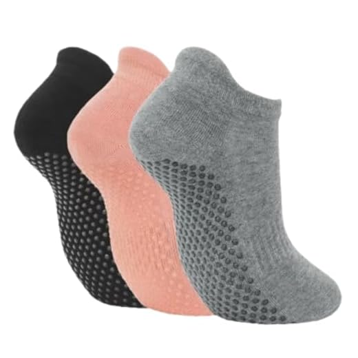 Kit com 3 Meias Antiderrapantes para Yoga, Pilates e Exercícios, Cano Curto
