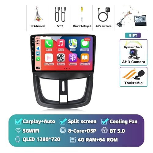 Écran 2K Autoradio Android 15 fluide avec 4G 64G pour 207CC