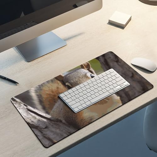 Mouse Pad Squirrel in The Tree blanco con base antideslizante miniatura 5