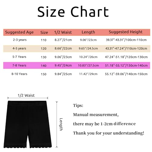 KEREDA Radlerhose Mädchen Kinder Kurze Hosen Mädchen Sommer Hose Shorts Leggings Sporthose 2-10 Jahre 6er-Pack Mehrfarbig 5-7 Jahre