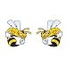 1Pair Bumblebee Inspired Waterproof Car Stickers 4.92"x5.12",Durable PVC Material, Sun-Resistant, Fun Cartoon Hornet Design for Exterior Decoration |#AZ207