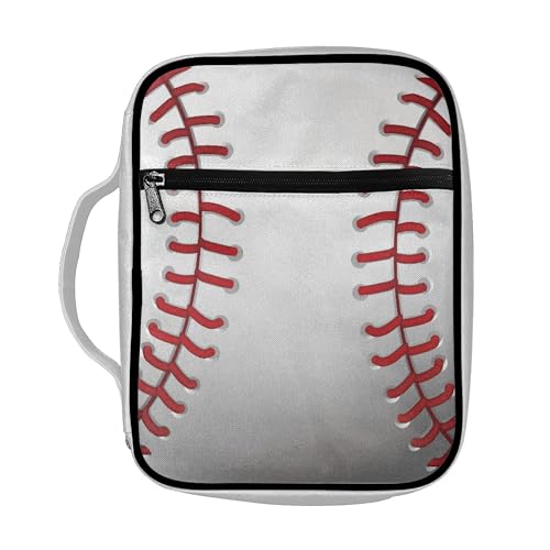 Coldinair Baseball Bible Cover for Women Girls Butterfly Bible Case Scripture Study Carrying Book Cover Church Bag Protective with Handle and Zippered Pocket