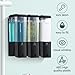 Shampoo and Conditioner Dispenser 3 Chamber No Drill Shampoo Dispenser for Shower Wall Mounted Shower Soap Dispenser 3 * 500ml Refillable Shower Dispenser for Bathroom Hotel(Black 3 Chamber)