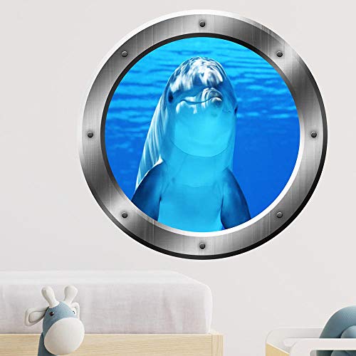 3D Monde sous-Marin Rond Hublot Stickers Muraux Salon Chambre Fond Mur Dortoir Chambre d'enfants Décoration Peinture
