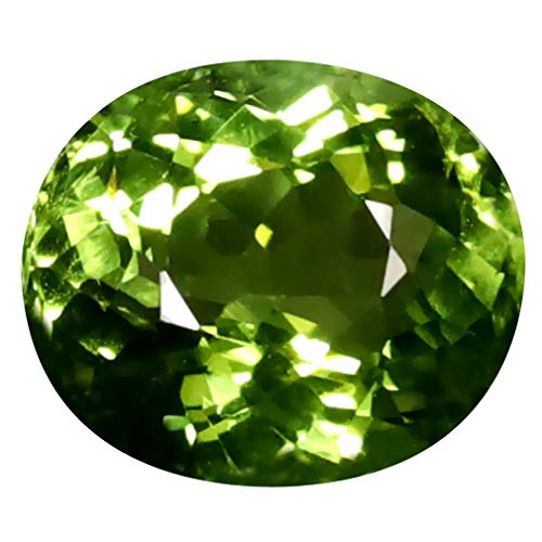 Tourmaline verte de 1,78 carat à coupe ovale 8x7mm naturelle du Mozambique