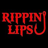 Rippin' Lips Decal, Fishing Sticker, Fisherman Decal (H 3.5 by L 7 Inches, Red)