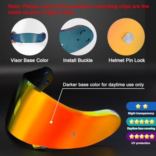 Image of PSLER Neotec 2 Visor - Neotec 2 Helmet Tinted Visor UV Protection Neotec 2 Face Shield Replacement for Neotec 2 CNS-3,Deep Red