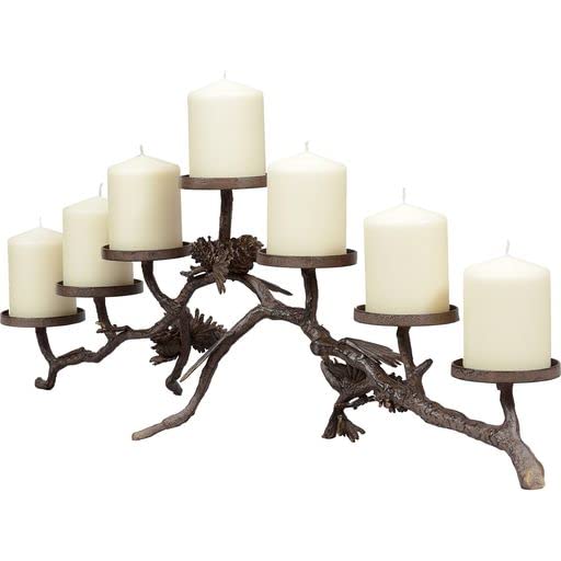 Metal Pinecone Candelabra