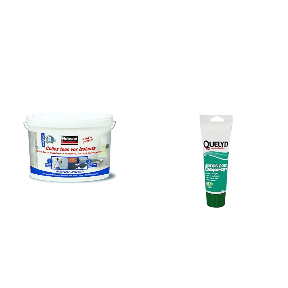 Rubson Collez Tous Vos Isolants, Multi-matériaux, Seau 7 kg & Quelyd Joints pour Depron – Colle Joint pour Plaques d’Isolation Thermique Depron Quelyd