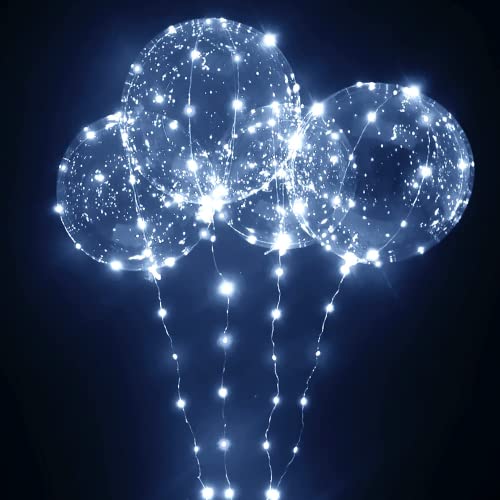 10 Packs Led Bobo Balloons,Transparent Led Light Up Balloons,Helium Style Glow Bubble Balloons With String Lights For Party Birthday Wedding Festival Decorations (White) #TOP3