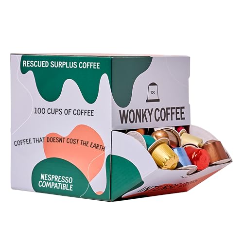 Wonky Coffee Intense Dip - 100 Pods Compatible with Nespresso Coffee Machines Made of Rescued Surplus Pods from Micro-Roasters to the Biggest Coffee Brands in the World. (Standard, Intense Dip)