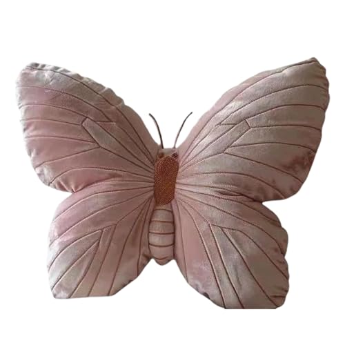 XFUYI Almohada de Felpa de Mariposa, Almohada con Forma de Mariposa, Cojines de Asiento Suaves y Decorativos para Mayor Comodidad en el sofá y la Cama