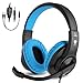 Produktbild ShinePick Kopfhörer Kinder, 3.5mm Wired Gaming Headset mit Mikrofon, Leicht Bequem Overear Bass Surround für PS4/ Xbox One/s/PC/Computer/Handy (Blau)