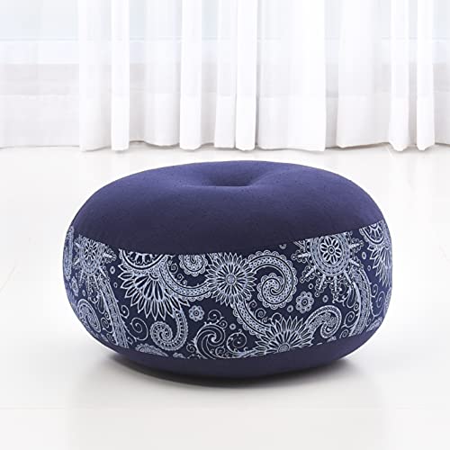 Image of Leewadee Meditation Cushion Set - 1 Small Zafu Yoga Pillow and 1 Small Roll-Up Zabuton Mat Filled with Kapok