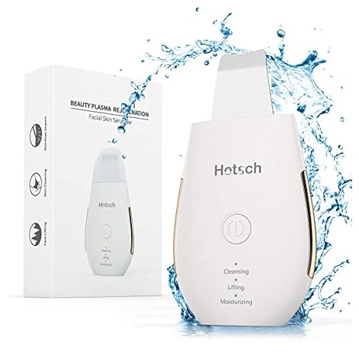 Skin Scrubber Face Spatula - Hotsch Blackhead Remover，Ultrasonic Pore Cleaner with 3 Modes，Comedones Extractor for Facial Deep Cleansing，Rechargeable Face Lifting Tool