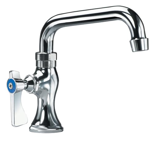 FSE 373-KR-16-108L Silver Series Single Hole Deck Mount Pantry Faucet, 6" Swing Spout, Lever Handle, 1/2" NPS Male Inlet, 1/4-Turn Ceramic Valves, Chrome Plated, Heavy-Duty, 1 Count