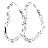 PWUEITR Heart Earrings Lightweight Geometric Hoop Earrings For Women Girls Sweet Love Heart Earrings