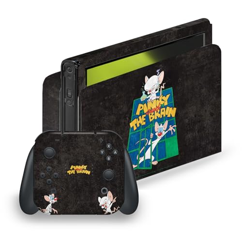 Couverture autocollante Switch OLED Animaniacs au design graphique Pinky et le Brain résistant