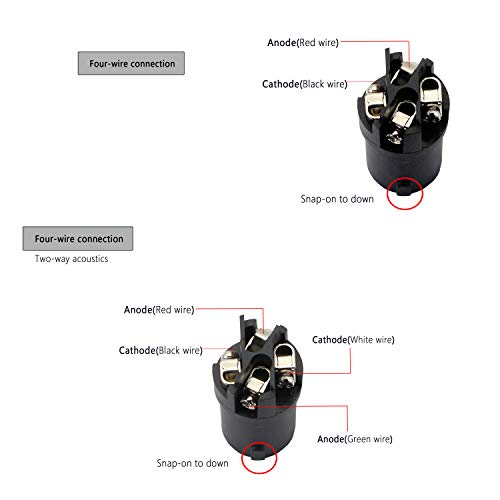 Image of Speakon NL4FC，GELRHONR NL4 Connector Round Speaker Plug Twist Lock 4 Pole Speaker Plug Compatible with Speakon NL4FC, NL4FX, NLT4X, NL2FC, NA4LJ, NA4LJX, NL4MP, NL4MPR - 2 Pairs